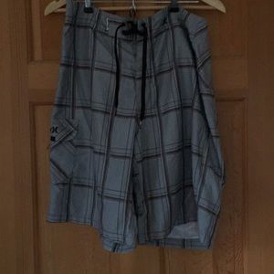 Men’s Grey Plaid Hurley Bathing Suit